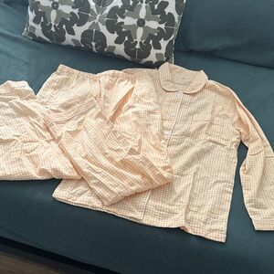 Peach Checkered Pajama Set